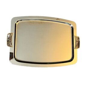 Vintage Kromex 18" Silver Tone Rectangle Serving Tray W/ Handles